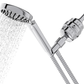 Aqua Earth Vitamin C filter attached to handheld shower head setup with flowing water.