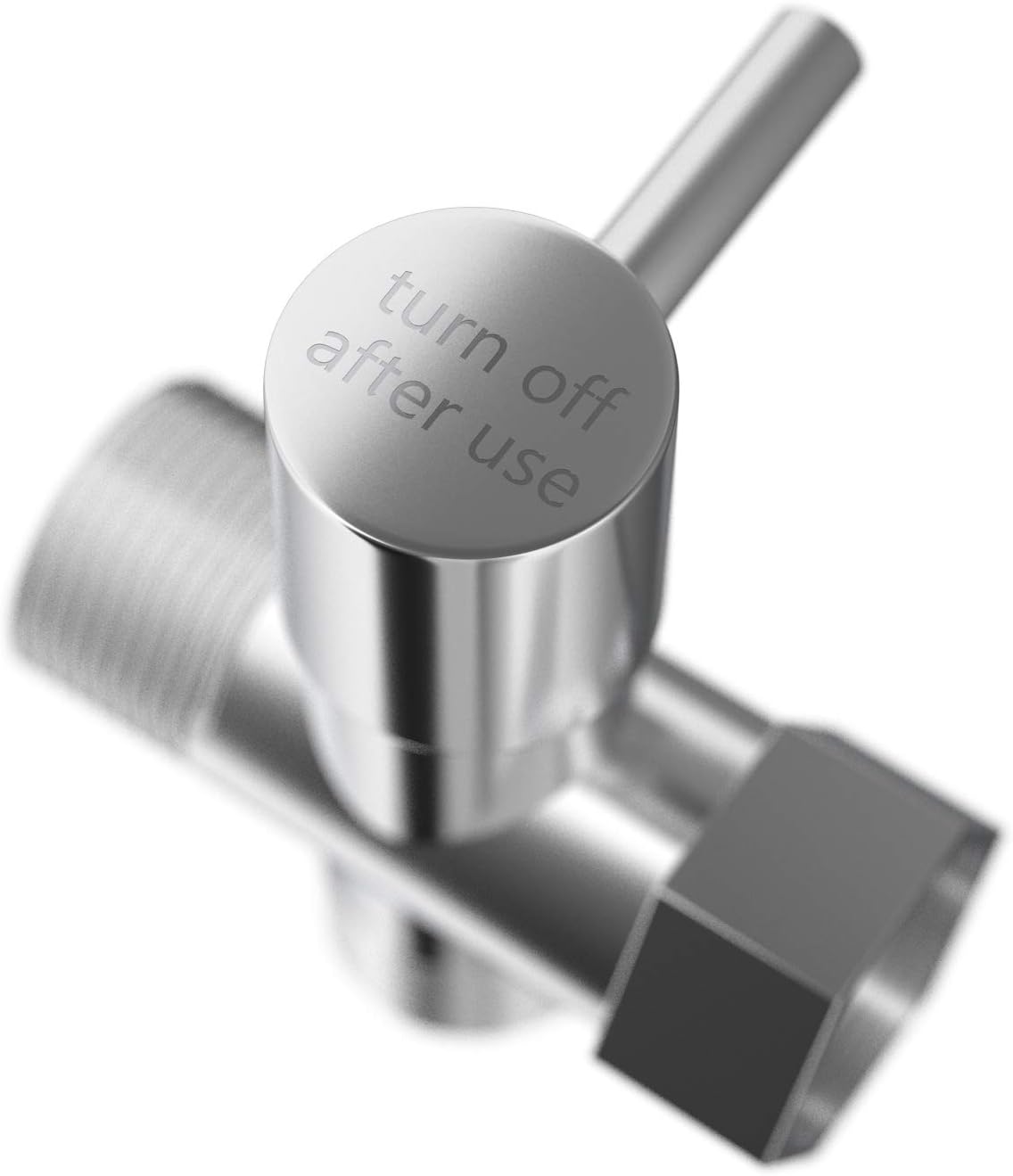 Aqua Earth stainless steel bidet sprayer T-valve adapter with turn-off control