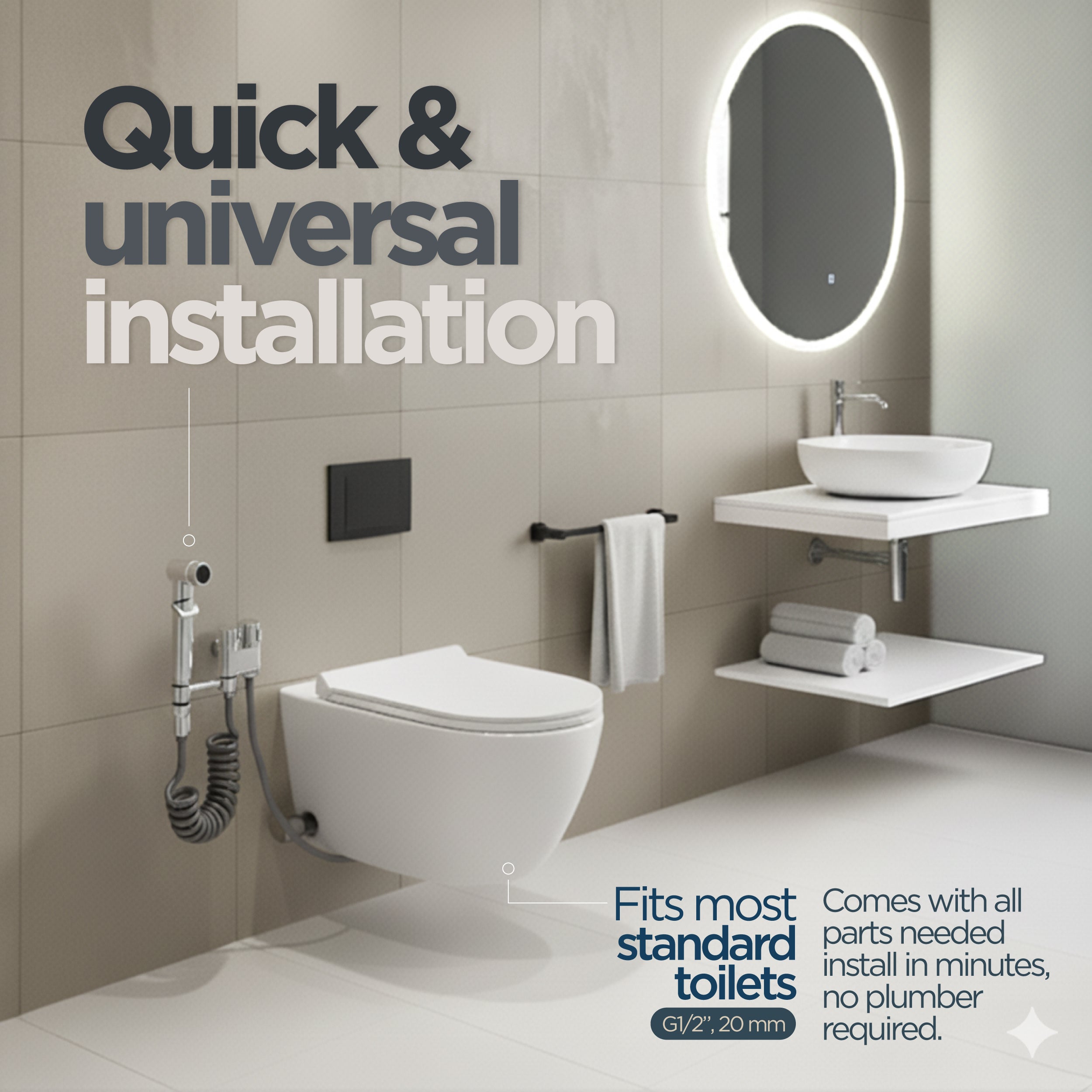 Load video: Watch our video on how to install a bidet sprayer